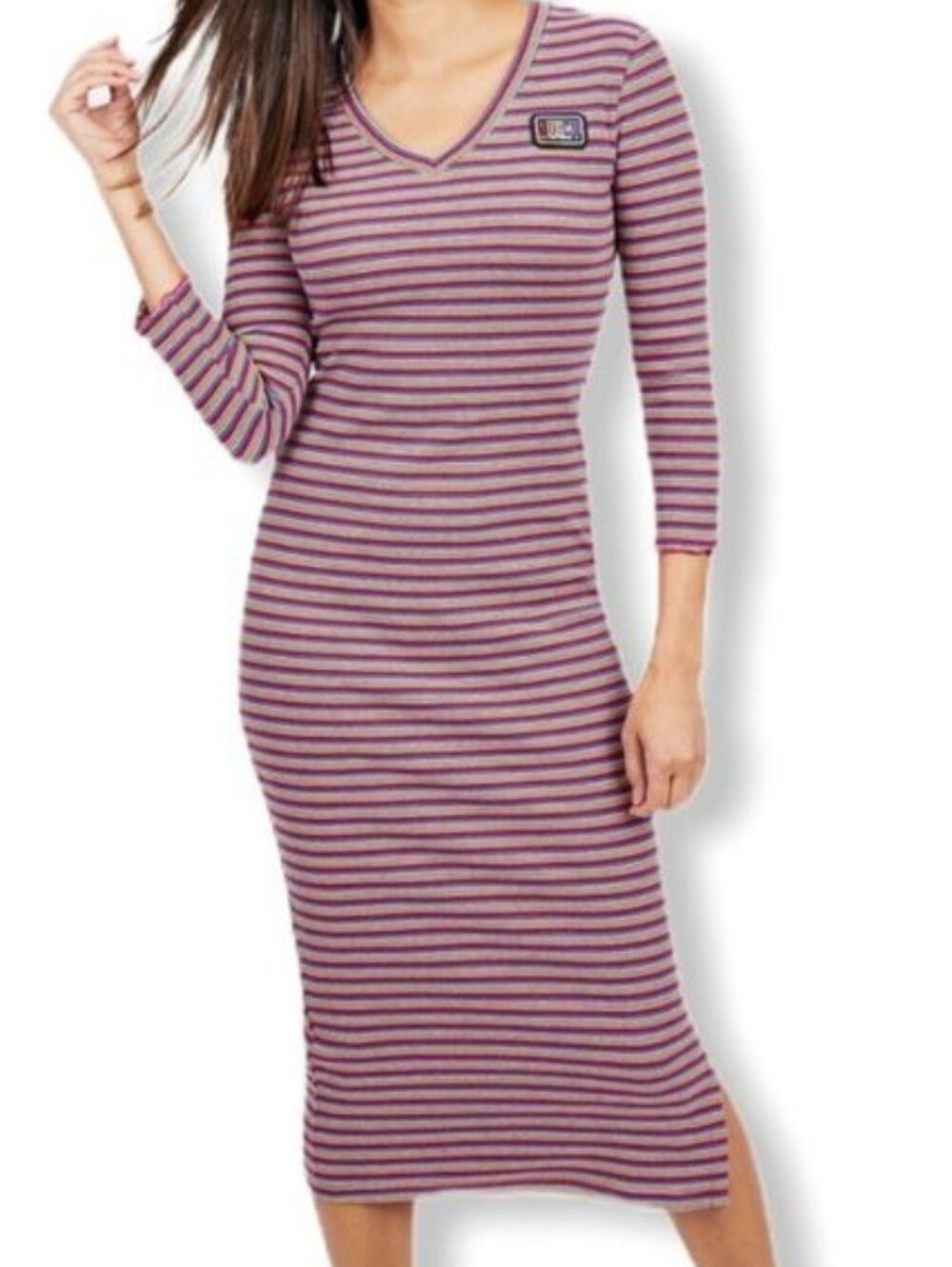 Juicy by Juicy Couture Thermal Striped Midi Dress Size Small
